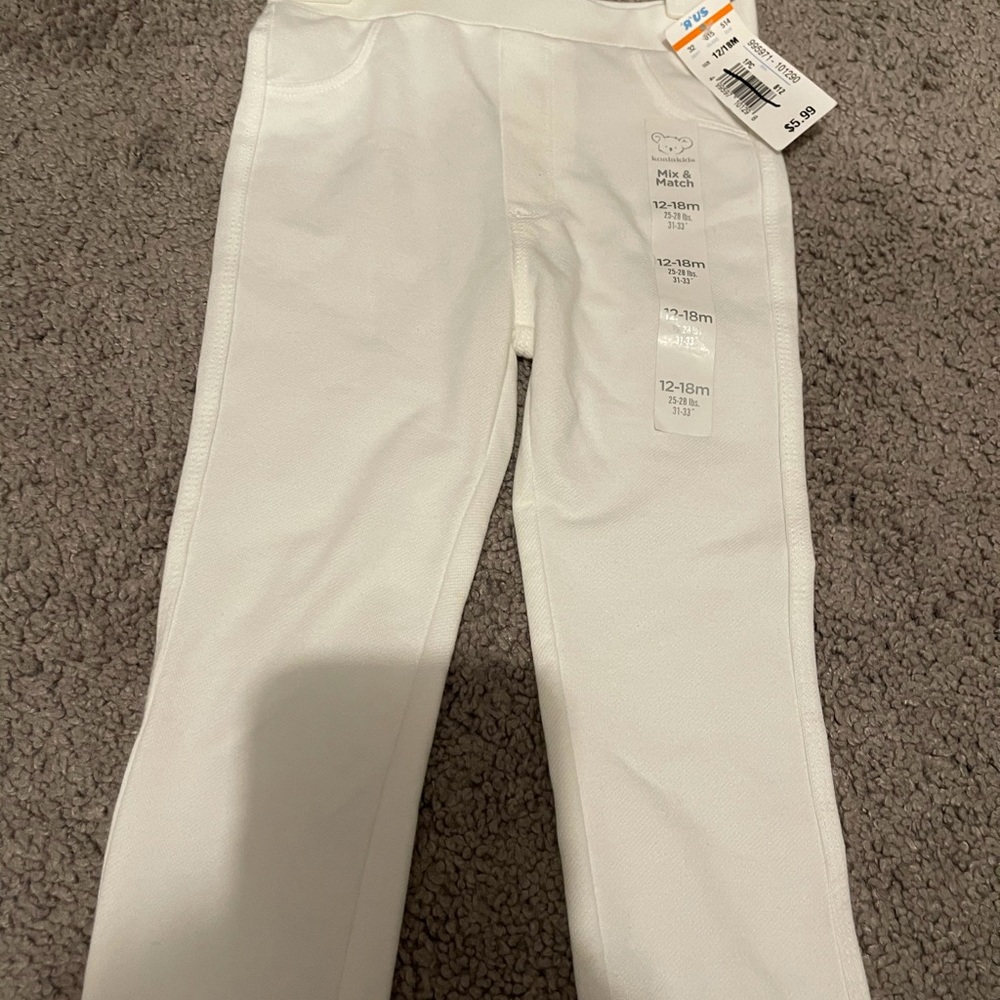 2 Pairs white pants toddler 12-18 old navy & koala - Picture 5 of 7